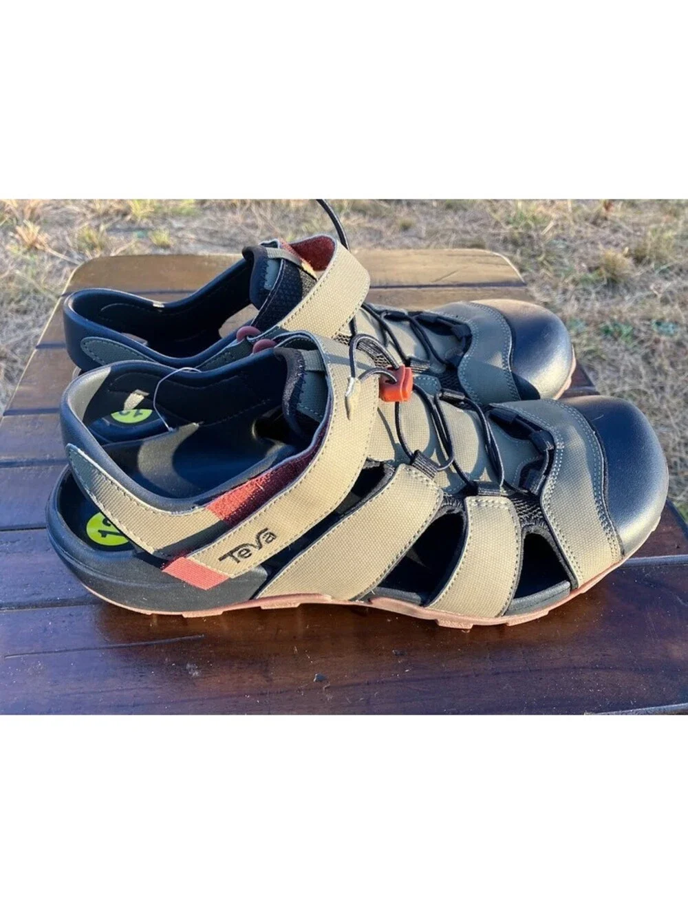 TEVA Men's Flintwood Water Shoe Sandal Olive Green Closed Toe 1118941 Sz 13 $70